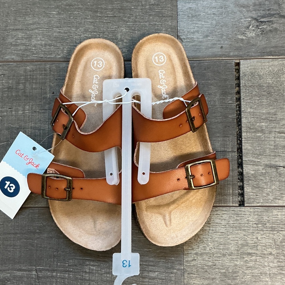 Cat & Jack Tan Kids Sandals with Buckles